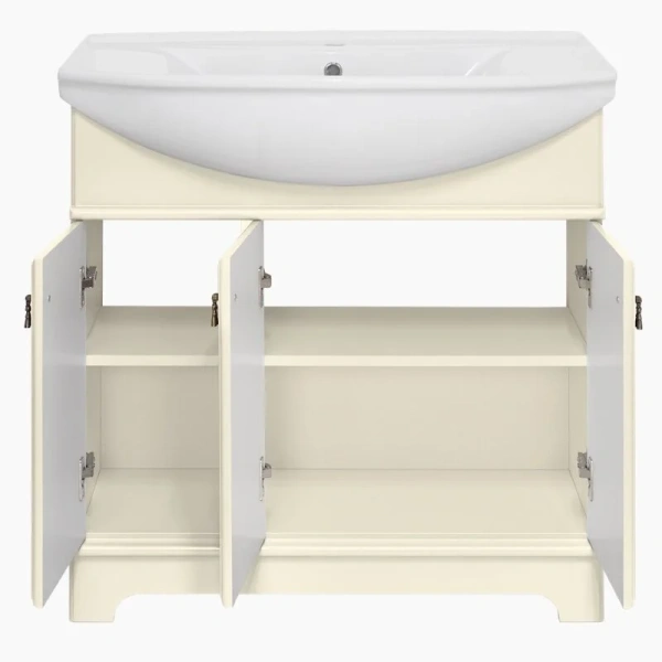 Тумба под раковину напольная Misty Лувр 85 см слоновая кость, классика, ретро - фото 3