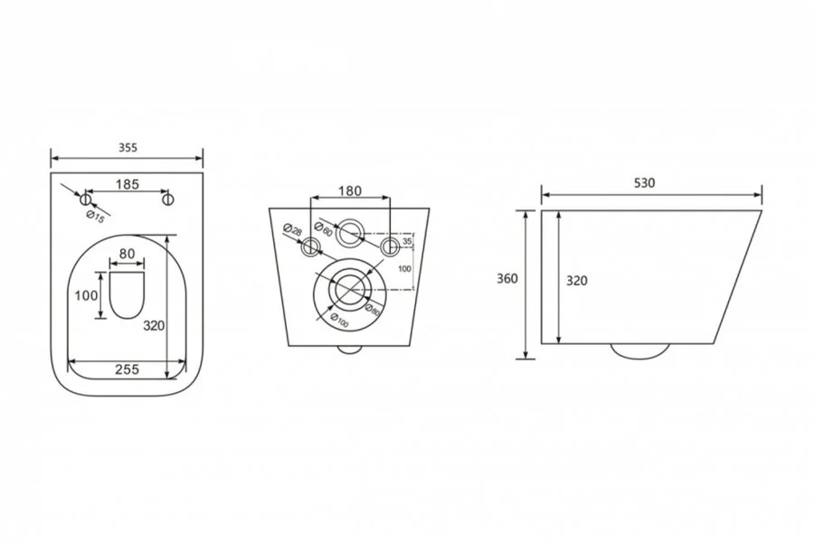 Унитаз подвесной Abber Rechteck серый матовый, современные, hi-tech - фото 2