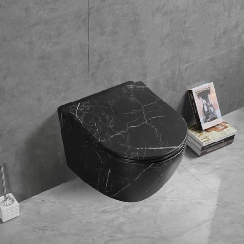 Унитаз подвесной Ceruttispa Sella черный мрамор - фото 2