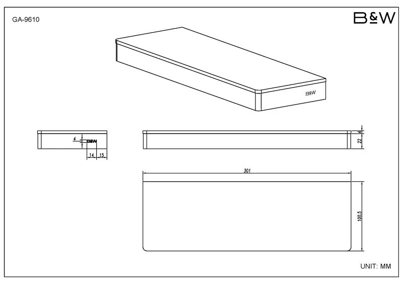 Полочка для ванной Black&White Gravity оружейная сталь - фото 4