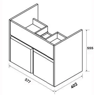 Тумба с раковиной подвесная Roca UP ZRU9303010 60 см с 3мя ящиками - фото 2