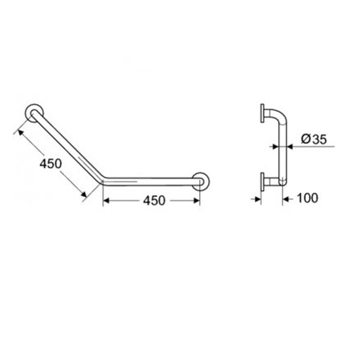 Поручень для ванной Ideal Standard Contour изогнутый опорный - фото 2