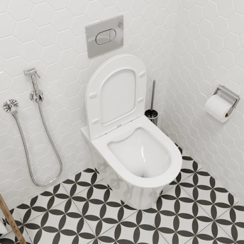 Унитаз напольный Ceruttispa Adige белый, безободковые, сиденье с микролифтом , с антивсплеском - фото 5