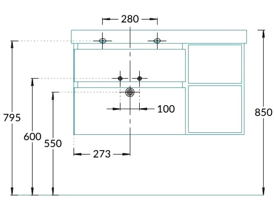 Тумба под раковину подвесная Kerama Marazzi Cubo 90 см левая лимо, моноблок - фото 5