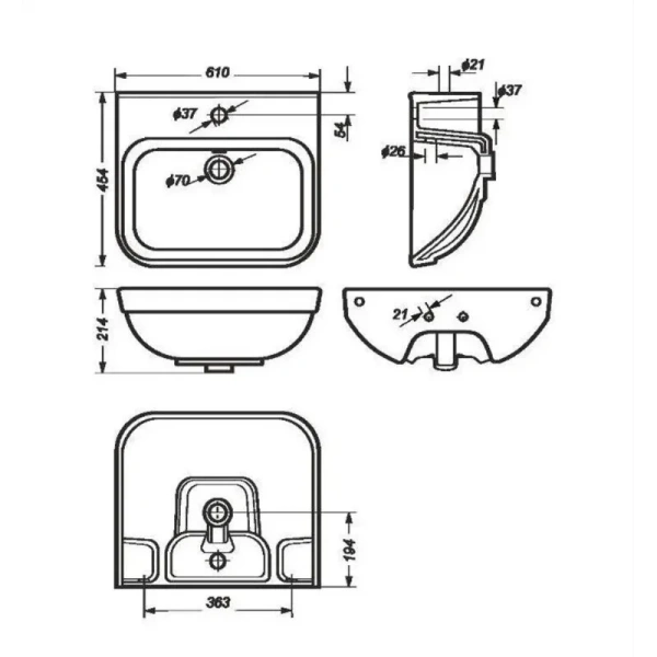 Раковина Sanita Luxe Next 60 см белая - фото 2