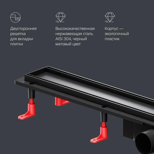 Душевой лоток Am.Pm PrimeFlow 80 см черный матовый, черые index_1 - фото 10