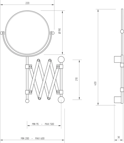 Зеркало Migliore 22 см бронза, в наличии - фото 2