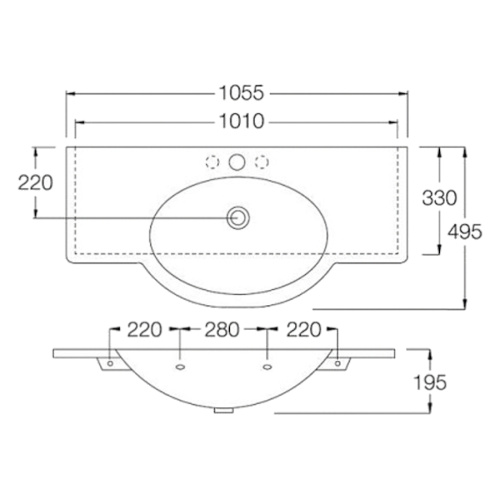 Раковина Hatria Sophie YU9001 105х50 см - фото 3