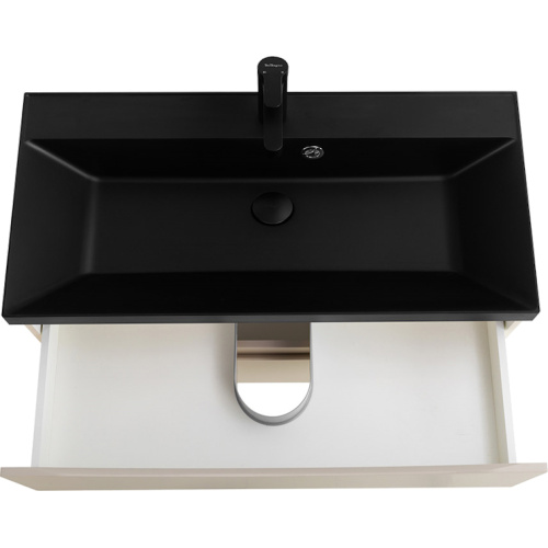 Тумба под раковину подвесная BelBagno Marino 80 см бежевая матовая, комплект (набор) - фото 8