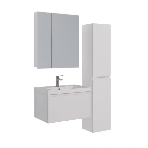 Зеркальный шкаф Lemark Universal 70 см стеклянные полки, навесные - фото 5