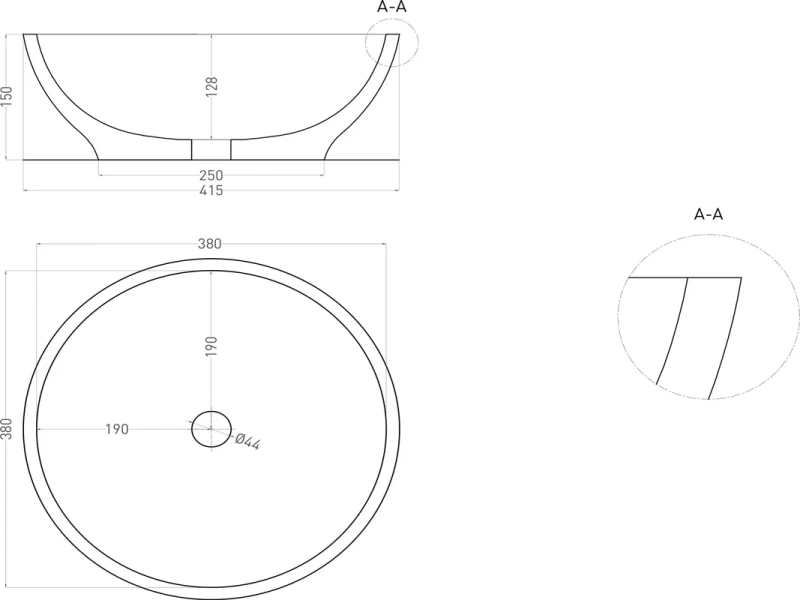 Раковина Salini Gloria 03 41 см покраска по RAL полностью - фото 4