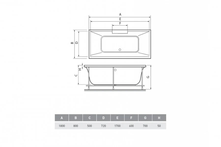 Ванна акриловая Relisan Eco Plus Дунай Гл000026740, 180 х 80 см, белая - фото 2
