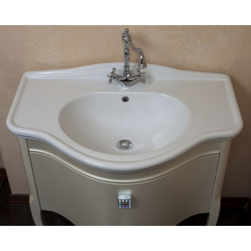 Тумба для раковины, цвет перламутр бежевый глянец, фурнитура хром, La Beaute Nicole index_1 - фото 3