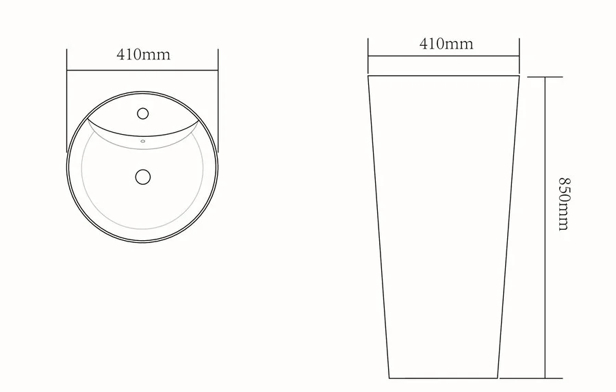 Раковина напольная SantiLine 41 см белая - фото 2