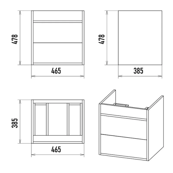 Тумба под раковину подвесная Misty Кедр 50 см орех/черная - фото 2