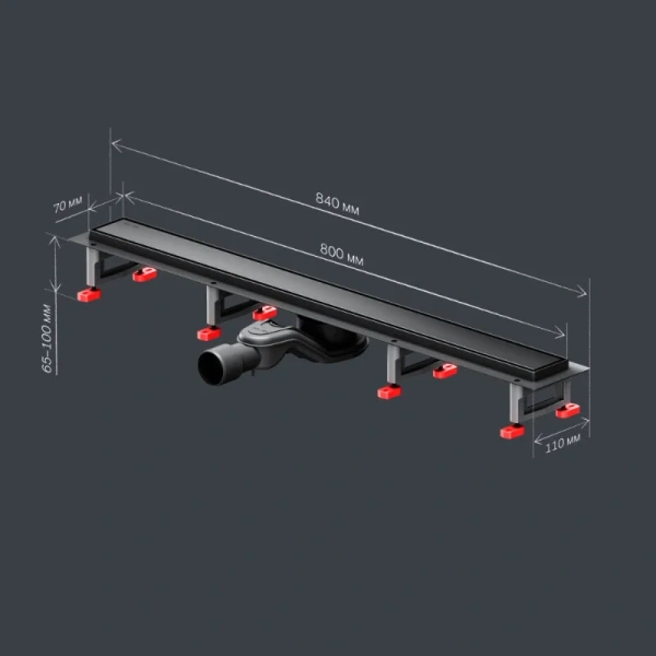 Душевой лоток Am.Pm MasterFlow 80 см черный матовый - фото 4