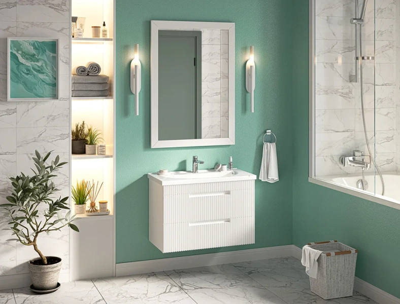 Тумба под раковину подвесная Brevita Ariana 60 см белая - фото 2