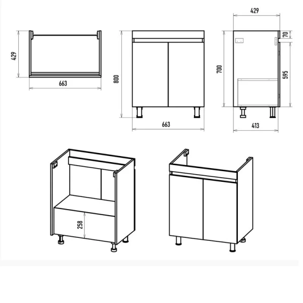 Тумба под раковину напольная Misty Енисей 70 см белая - фото 2