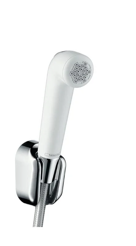 Гигиеническая лейка с держателем и шлангом Hansgrohe белый/хром - фото 1