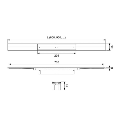 Душевой лоток Tece TECEdrainprofile 80 см черный - фото 3