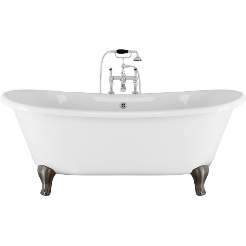 Ванна чугунная Devon & Devon Admiral 182х81 см два отверстия под смеситель, ножки алюминий натуральный, чугунные - фото 2