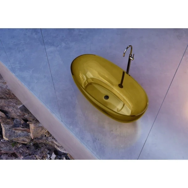 Ванна из полиэфирной смолы Abber Kristall 170x75 см желтая, без гидромассажа, большие - фото 5