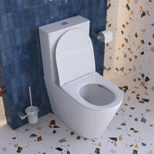 Чаша для унитаза-компакта BelBagno Flay-R безободковая, белые - фото 6
