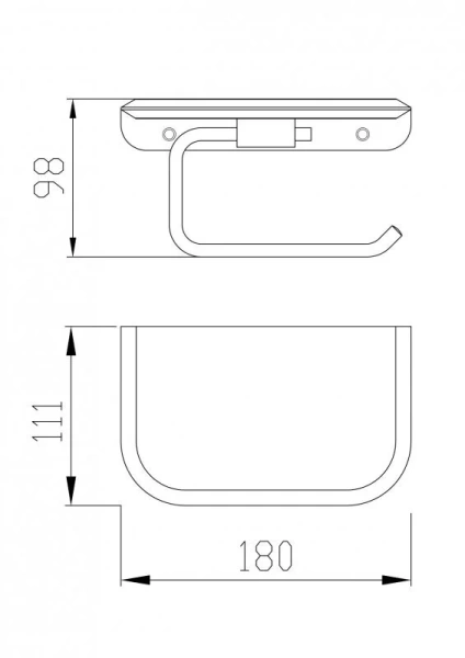 Бумагодержатель Cezares Liner хром, современные, hi-tech - фото 2