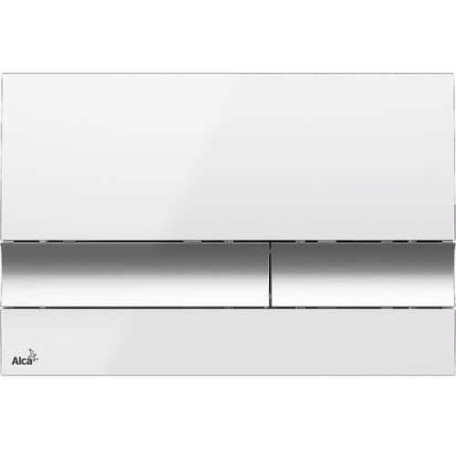 Клавиша смыва Alcaplast белая/кнопки хром глянцевый - фото 6