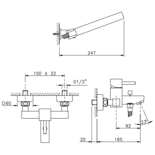 Смеситель для ванны Nicolazzi Antelao 3801 - фото 3