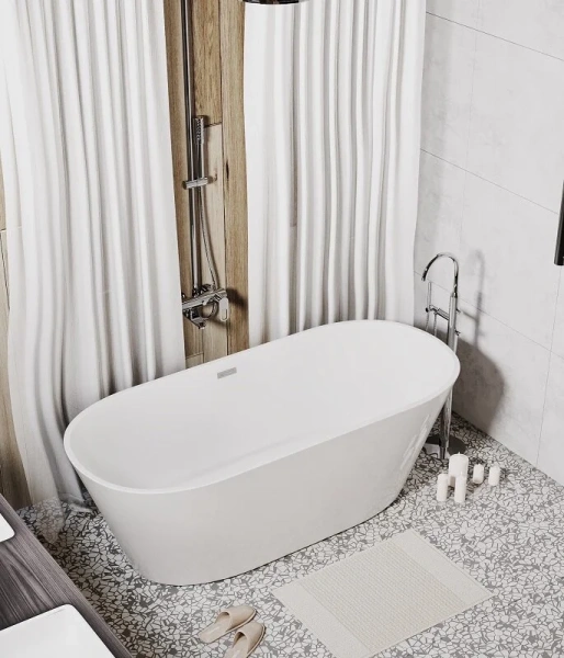 Ванна акриловая Grossman Forta, GR-1503, 170 x 75 см, отдельностоящая, белая - фото 3