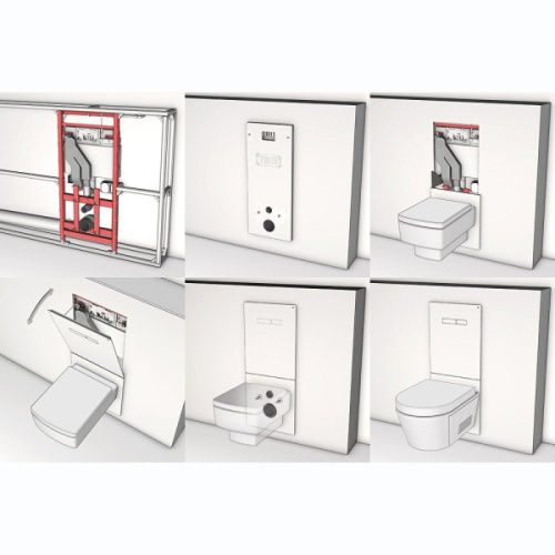 Застенный модуль для подвесного унитаза Tece TECElux 9600400, в наличии index_1 - фото 6