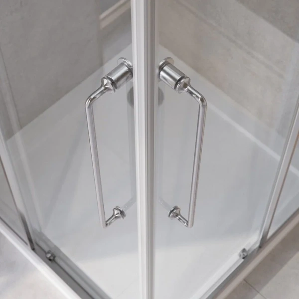 Душевой уголок Cezares Relax 100x100 см профиль хром стекло прозрачное - фото 4