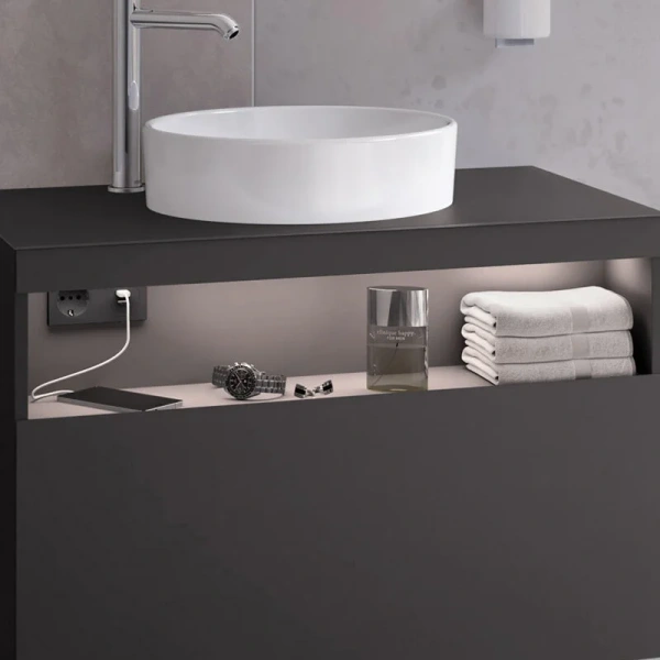Тумба под раковину подвесная Keuco Stageline 80 см вулканит, под накладную раковину - фото 5