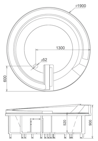 Акриловая ванна Gemy G9090 - фото 2