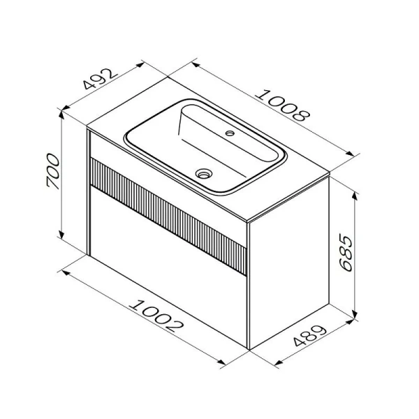 Тумба с раковиной подвесная Am.Pm Func M8FFUX1002WM 100 см с ящиками - фото 2