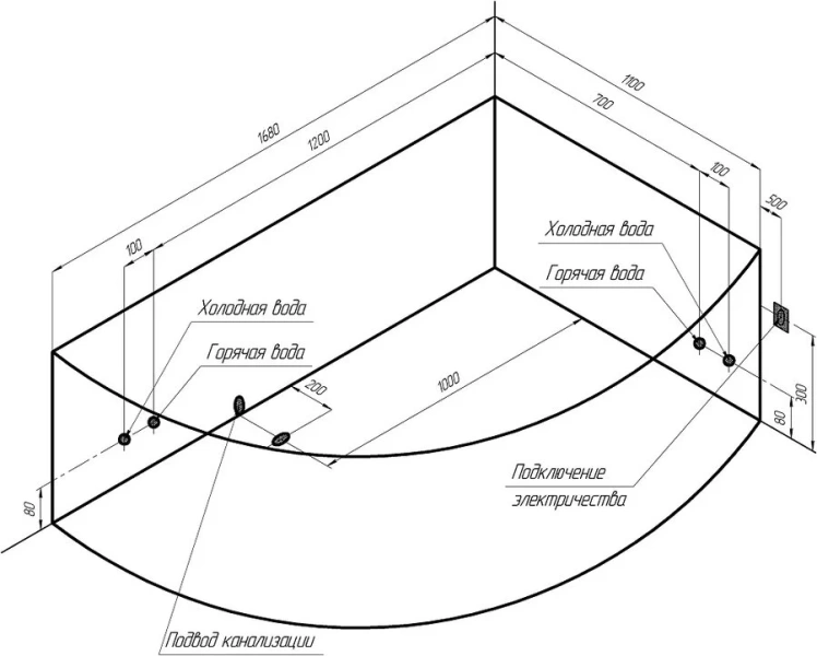 Ванна гидромассажная акриловая Vannesa Massage Алари L/R 168 x 120 см, система баланс хром index_1 - фото 10