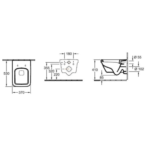 Унитаз подвесной Villeroy & Boch Architectura с горизонтальным выпуском - фото 3