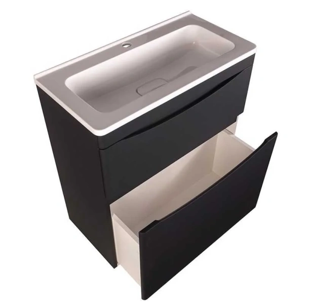 Тумба под раковину напольная Style Line Бергамо 70 см черная, черная - фото 7