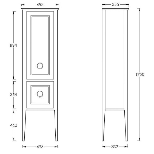 Шкаф-пенал напольный Kerama Marazzi Plaza Classic 50 см белый матовый - фото 3