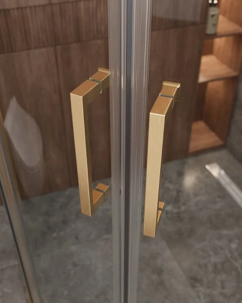 Душевой уголок Cezares Molveno 120х100 см стекло прозрачное профиль золото, 120x100 - фото 5