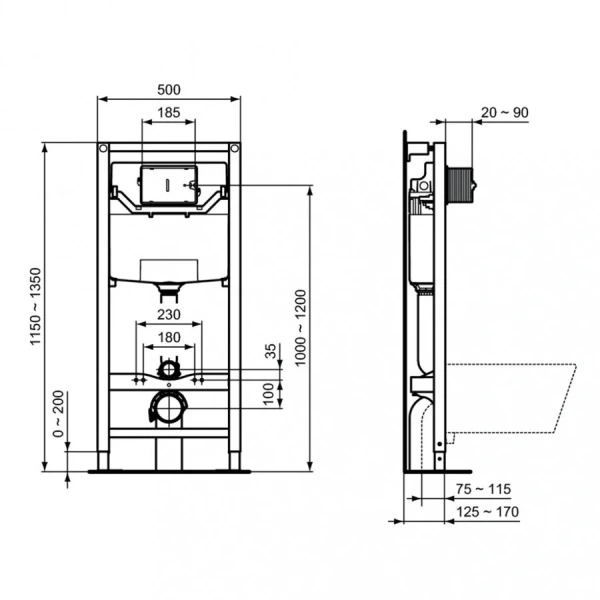 Унитаз с инсталляцией Ideal Standard Prosys Oleas Strada II с сиденьем микролифт - фото 3