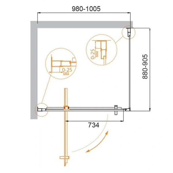 Душевой уголок Cezares Molveno 100x90 см стекло прозрачное - фото 2