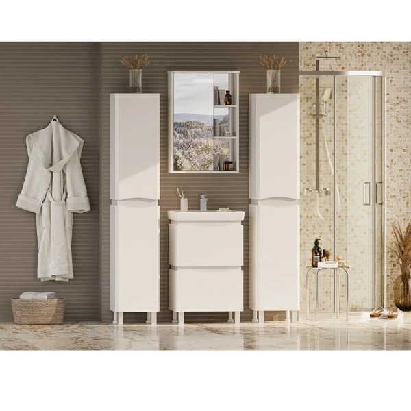 Тумба с раковиной напольная Misty Венера П-Вен07055 55 см с ящиками - фото 2