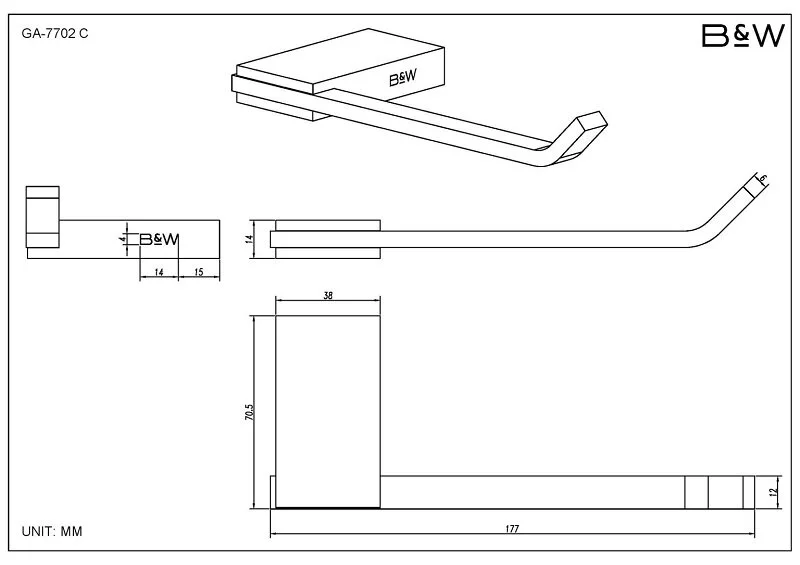 Набор аксессуаров для ванной Black&White Gravity хром, металлические, стеклянные index_1 - фото 10