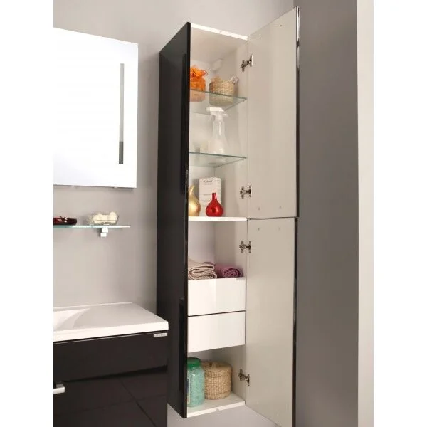 Шкаф-пенал подвесной Акватон Мадрид М 30 см белый глянцевый - фото 3