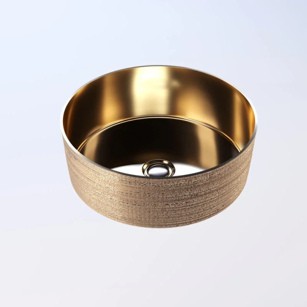 Раковина Grossman 35,5 см золотая - фото 1