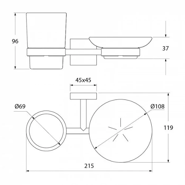 Стакан для ванной IDDIS Edifice матовое стекло - фото 2