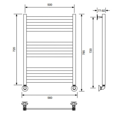 Полотенцесушитель водяной Ника Modern 80x50 см белый матовый - фото 2