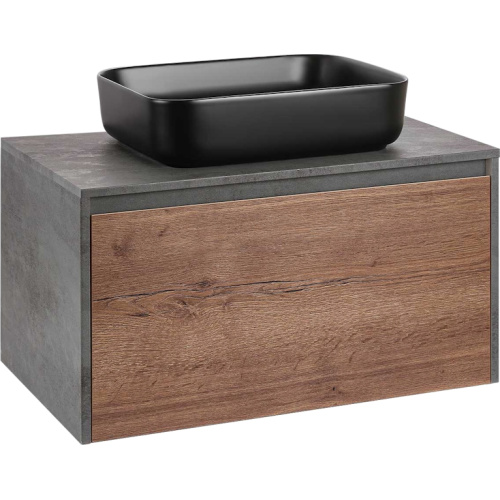 Тумба под раковину подвесная Vincea Mesa 80 см T.Oak/Beton, 80 см - фото 6